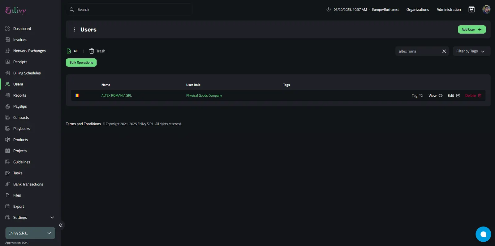 Locating a supplier user is easy and fast.