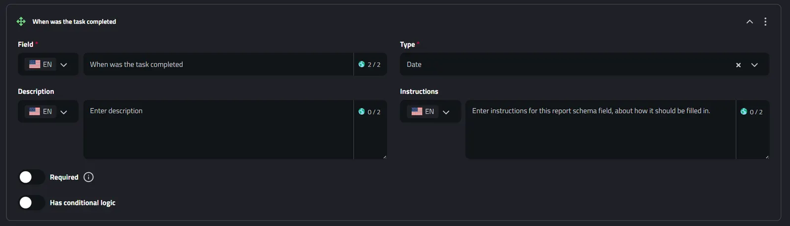 Report Schema Field: Date