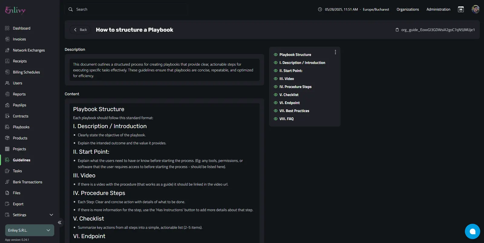 How the guideline looks in view mode.