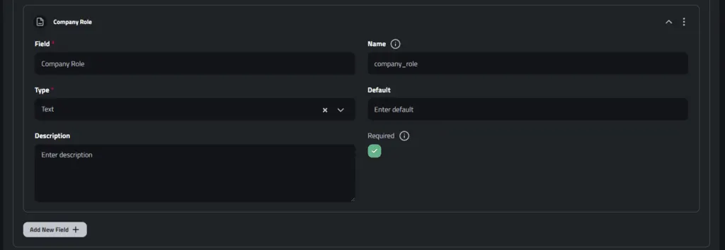 Company Role Custom Field in Payslip Schema