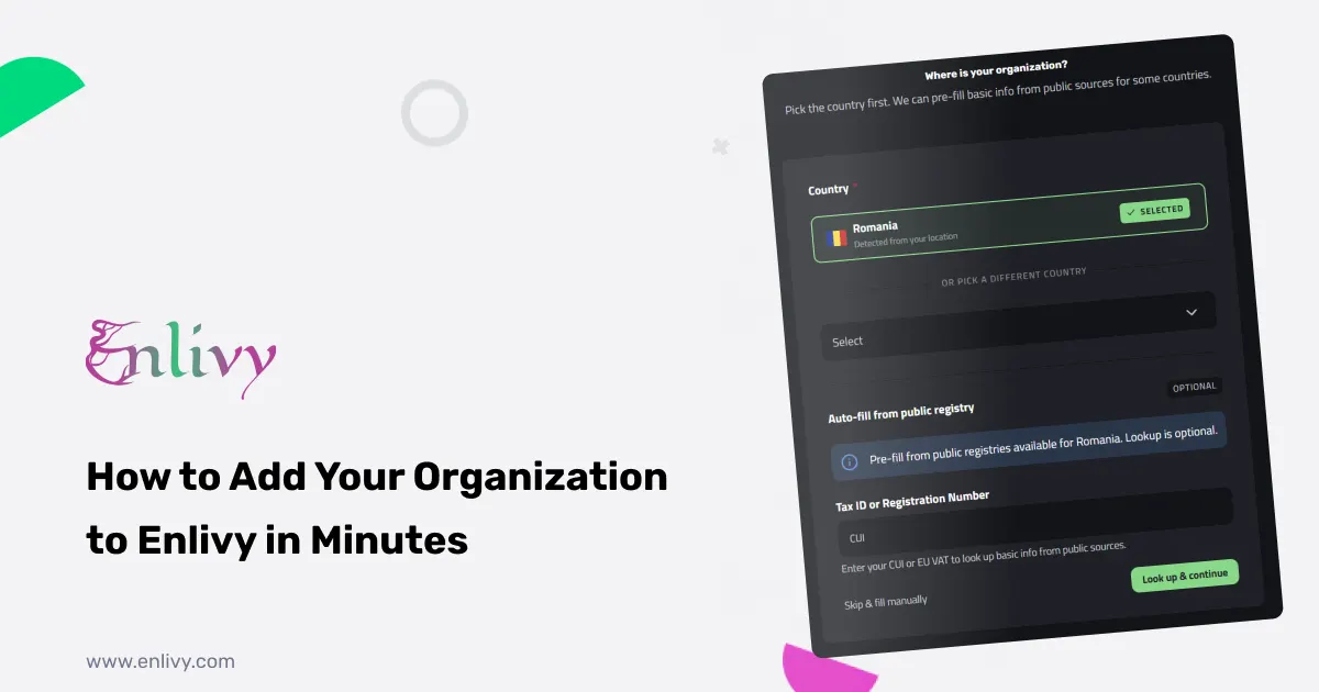 Adding Your Organization to Enlivy Takes Just a Few Minutes