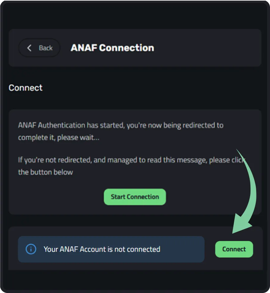 Linking an ANAF account to Enlivy