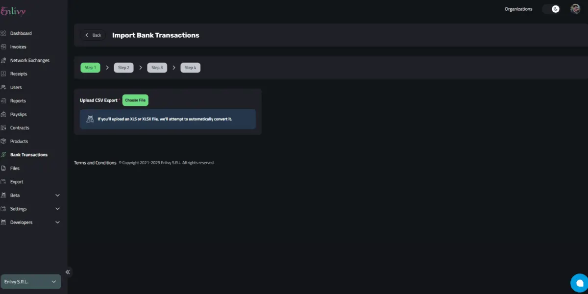 Enlivy - Import Bank Transactions Enlivy - Import Bank Transactions