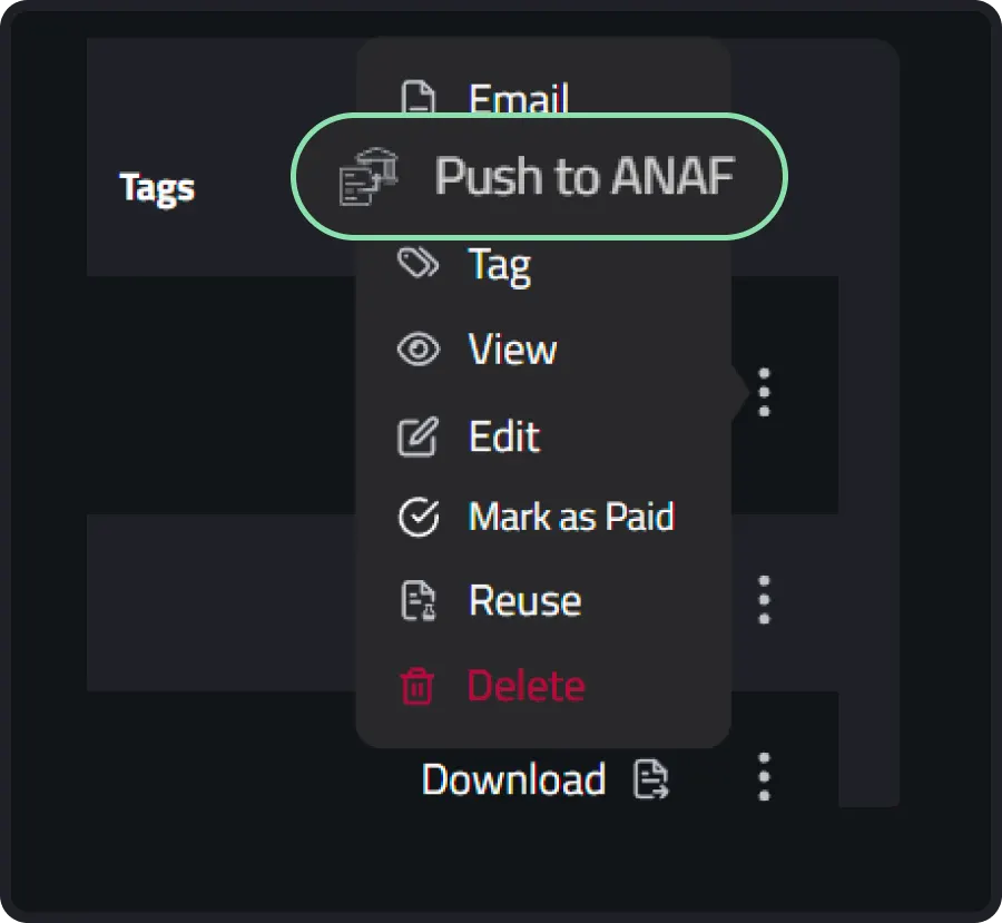 Pushing outgoing invoices to ANAF