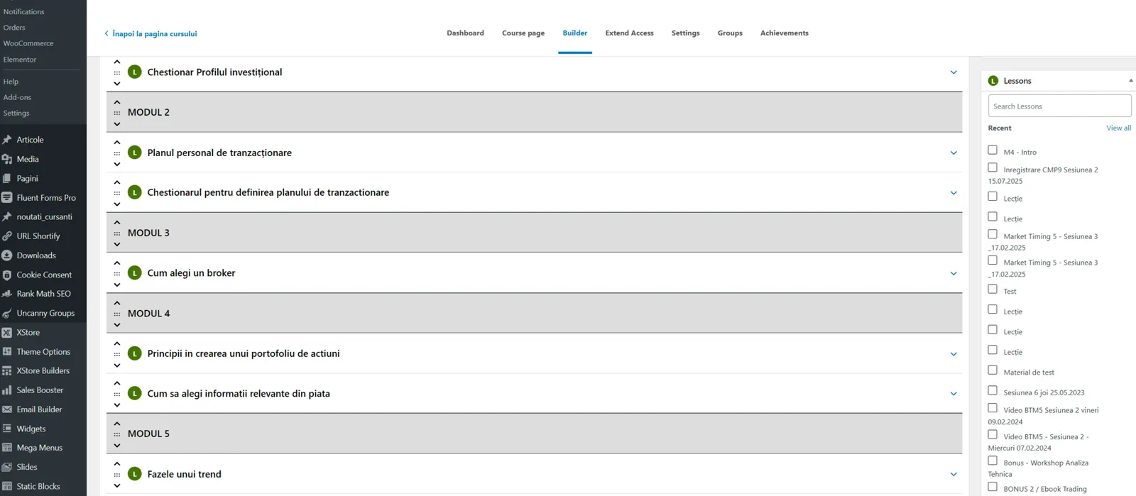 Admin dashboard before the redesign