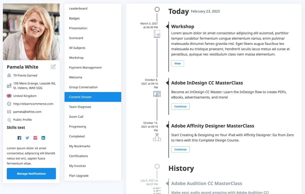 eLearnCommerce content stream