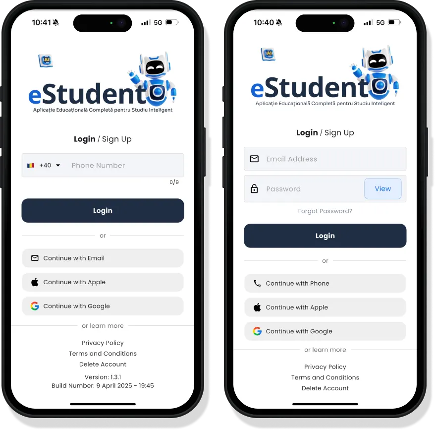 eStudent sign-in options