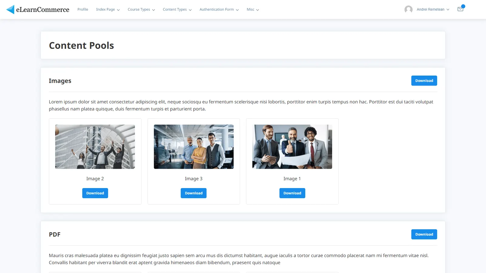 Elearncommerce Content Pools