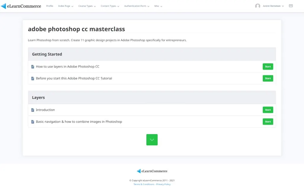 eLearnCommerce focus course