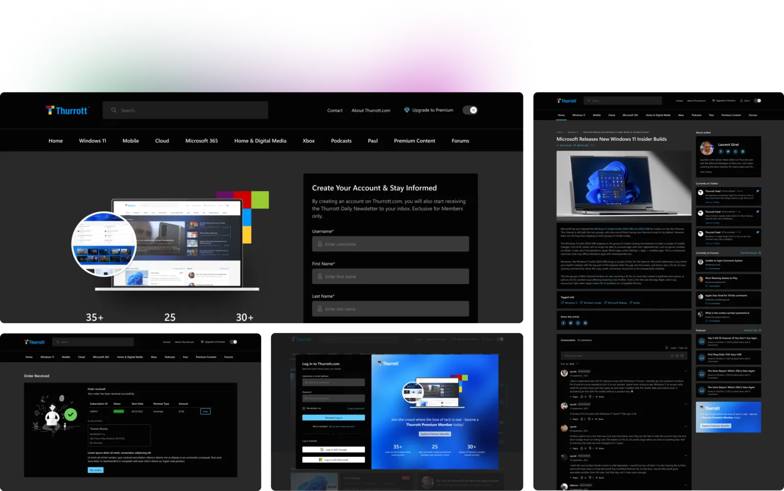 Screenshots of Thurrott.com