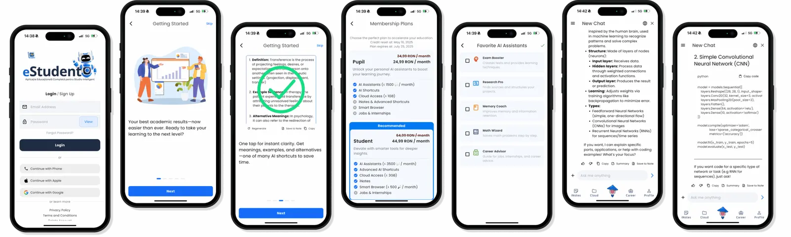 The eStudent app shown on multiple devices