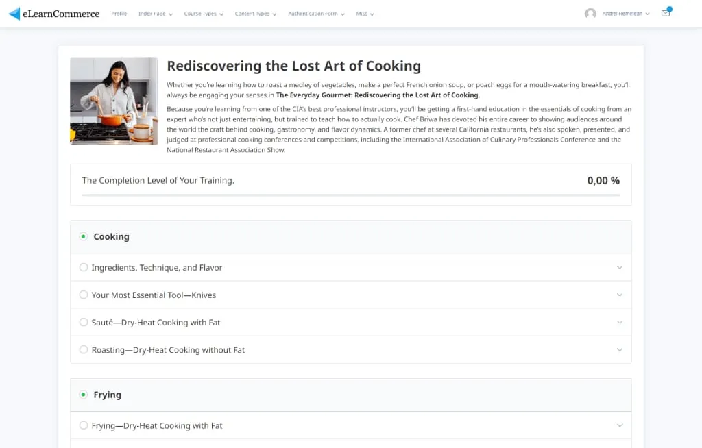 eLearnCommerce execution plan course