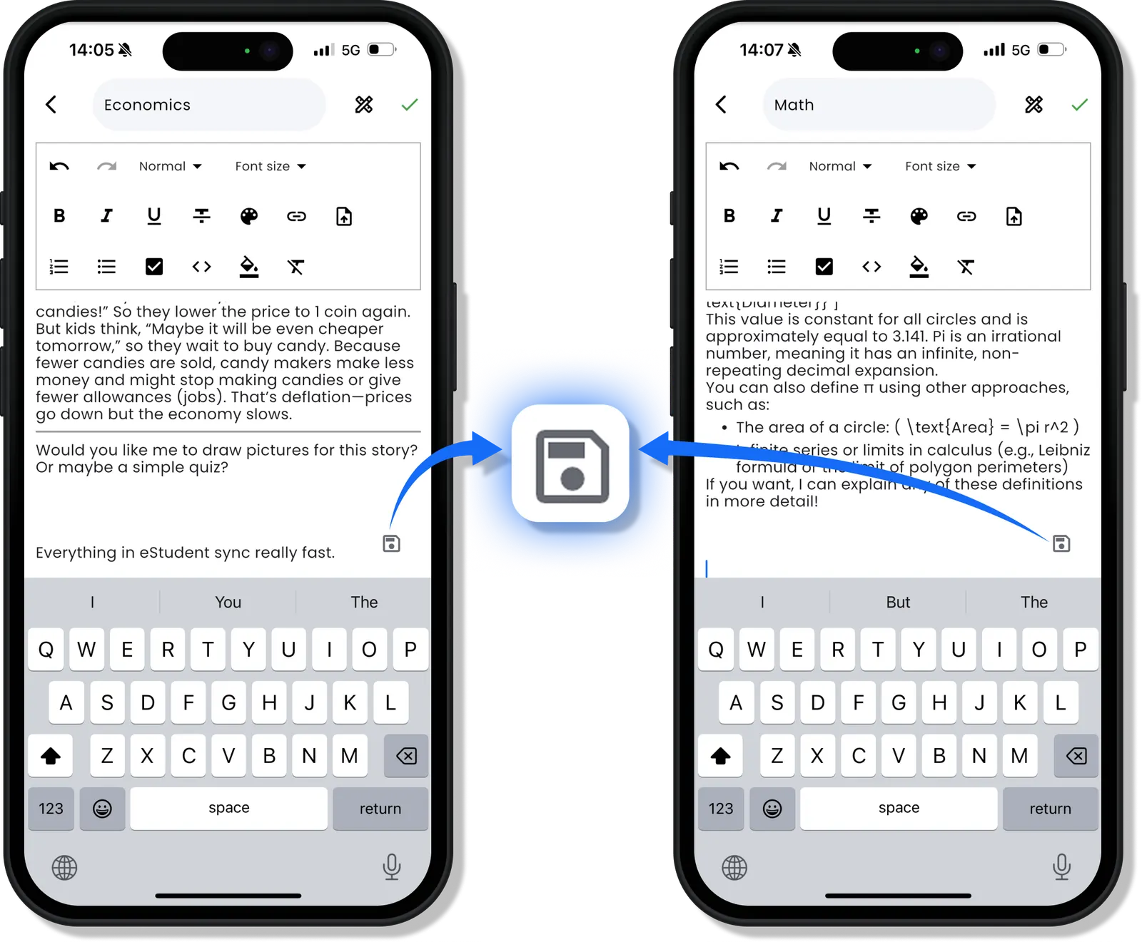 Notes syncing across devices in real time