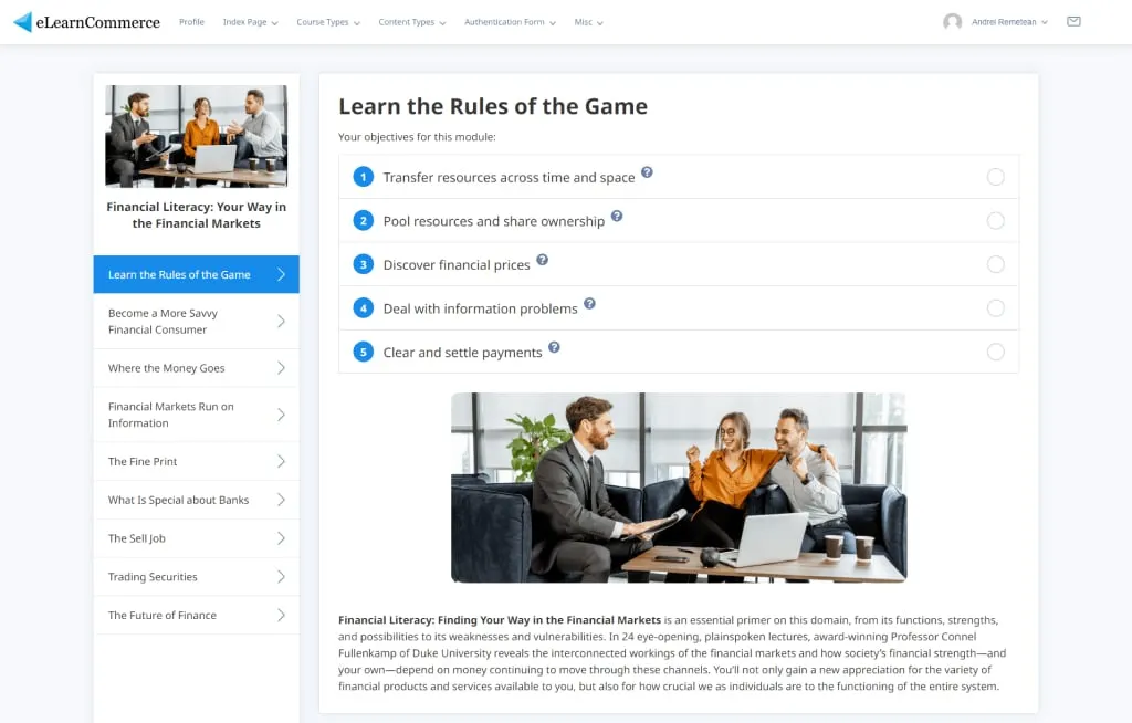 eLearnCommerce challenge course