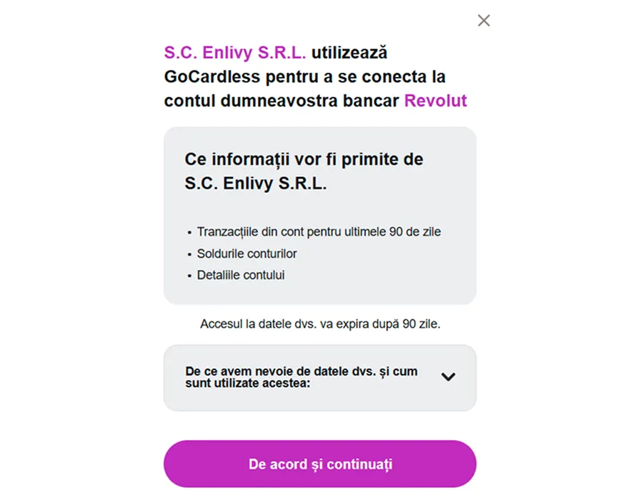 Autorizare sigură prin portalul băncii